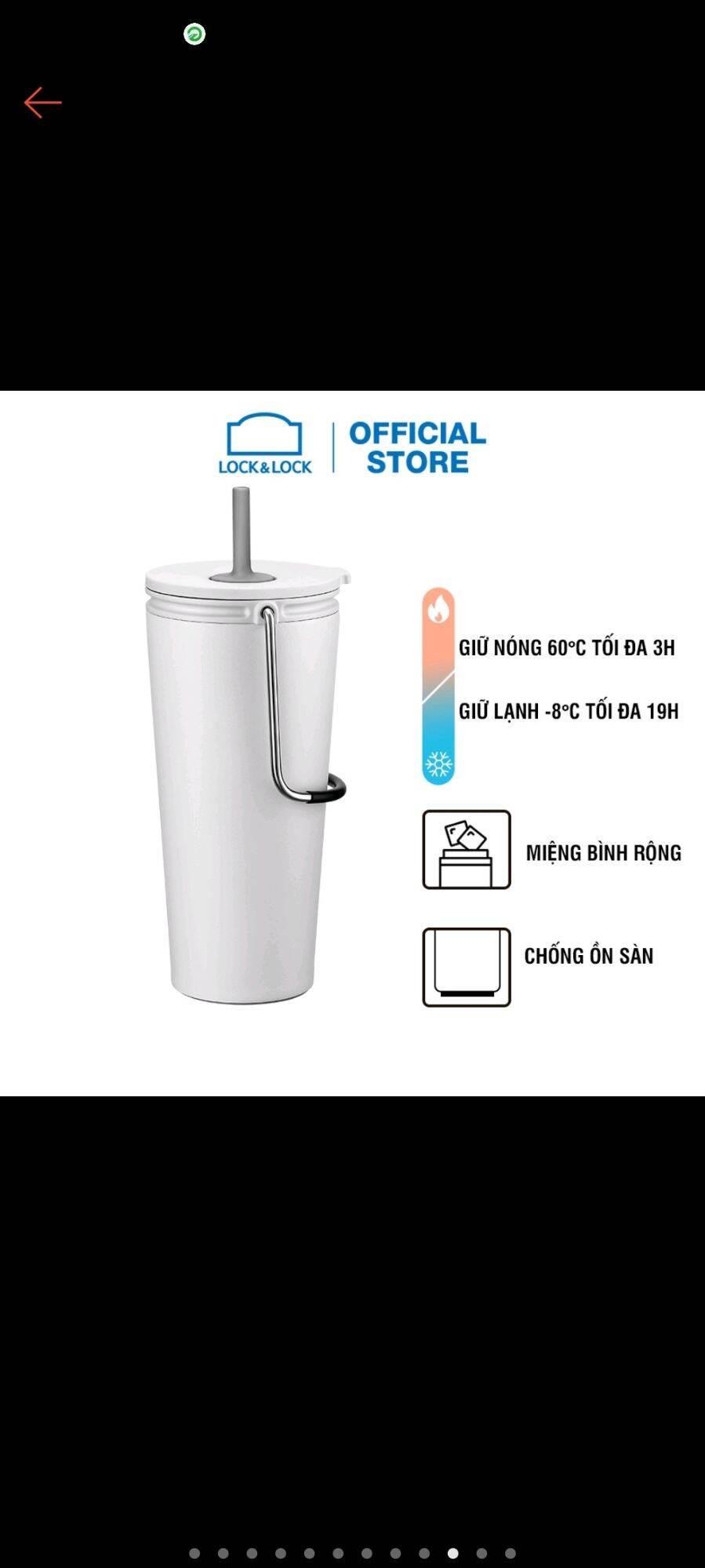 bình lock and lock có ống hút kèm