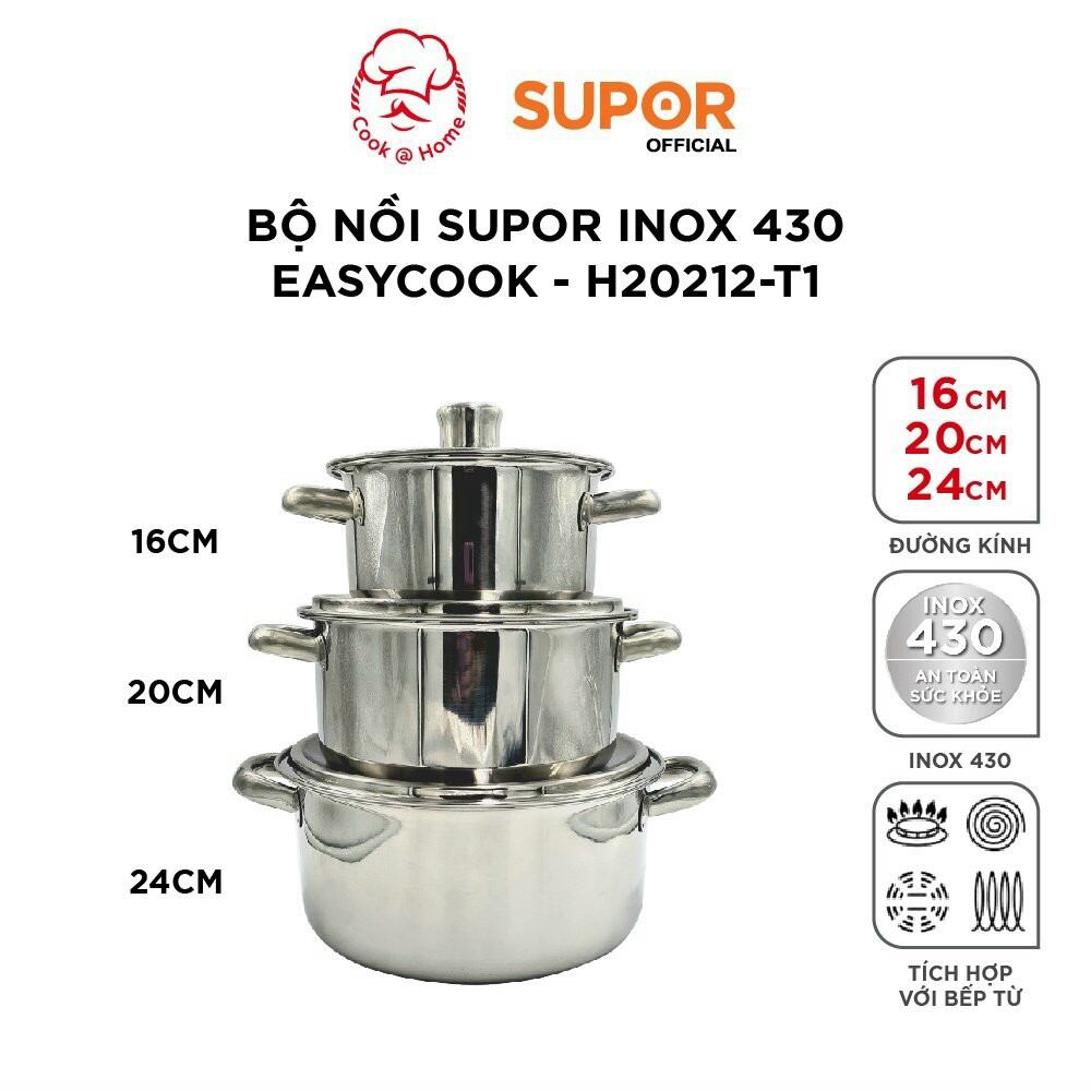 Bộ nồi inox SUPOR có dùng cho bếp điện từ ,bảo hành 12 tháng từ hãng