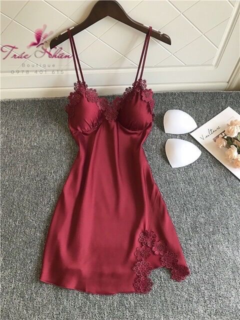 [HCM]Váy ngủ lụa satin V01 - Hàng Quảng Châu cao cấp