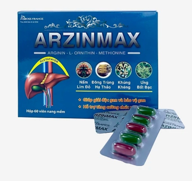Giải độc gan Arzinmax, Giúp giải độc gan, bảo vệ gan, tăng cường chức năng gan, Hợp 60 viên