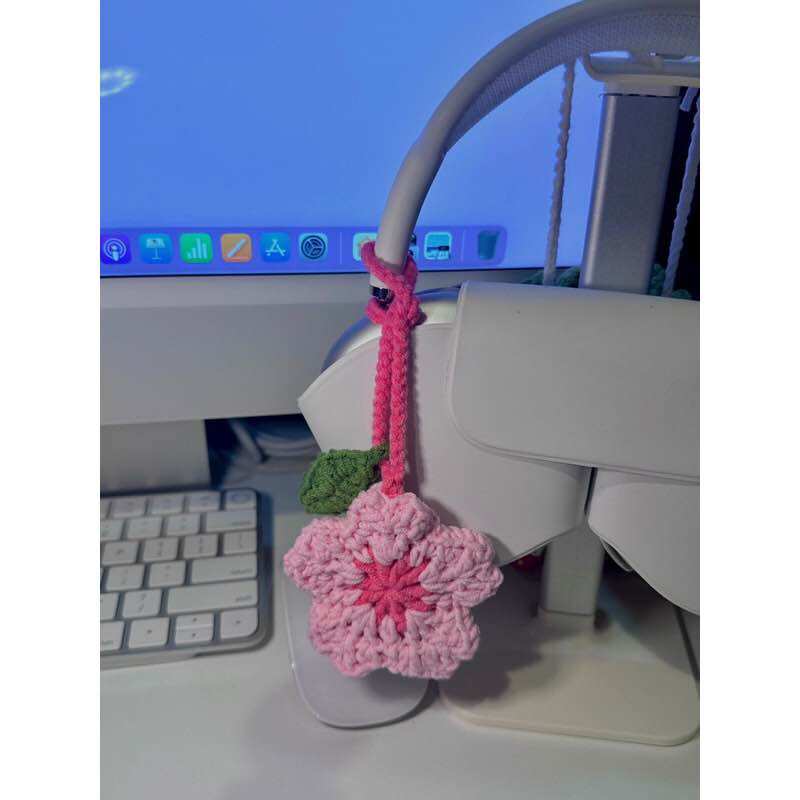 Móc khoá hoa anh đào handmade bằng len [Nấm Handmade]