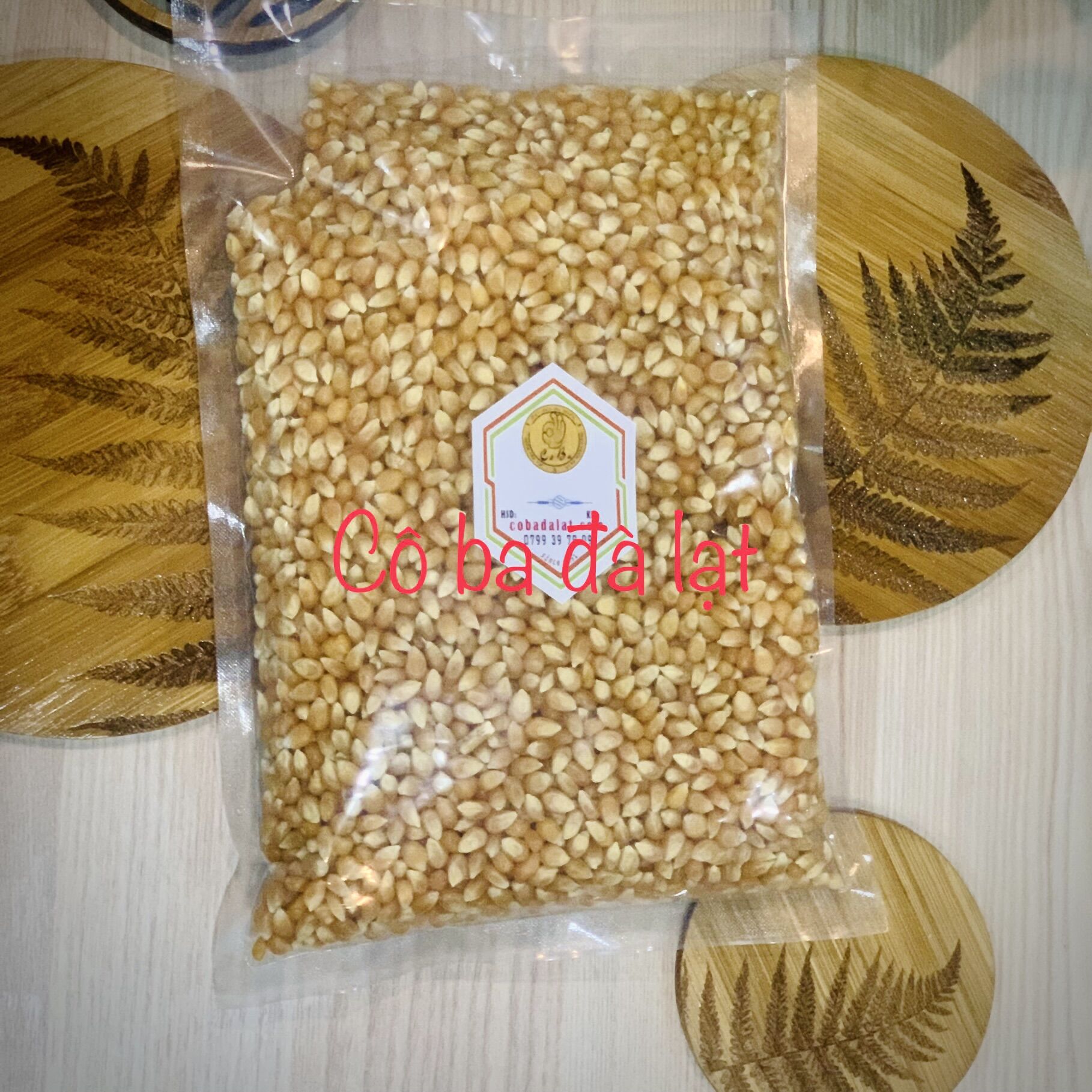Bắp Rang Bơ Nổ Đều 100% cô ba đà lạt - Gói 1 ký