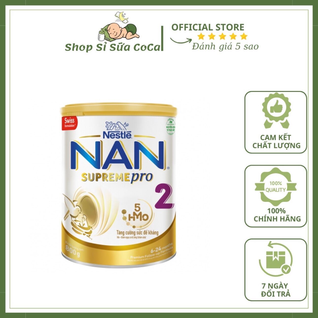 Sữa Nan Supreme Pro số 2 5-HMO 800g New 6 - 24 tháng