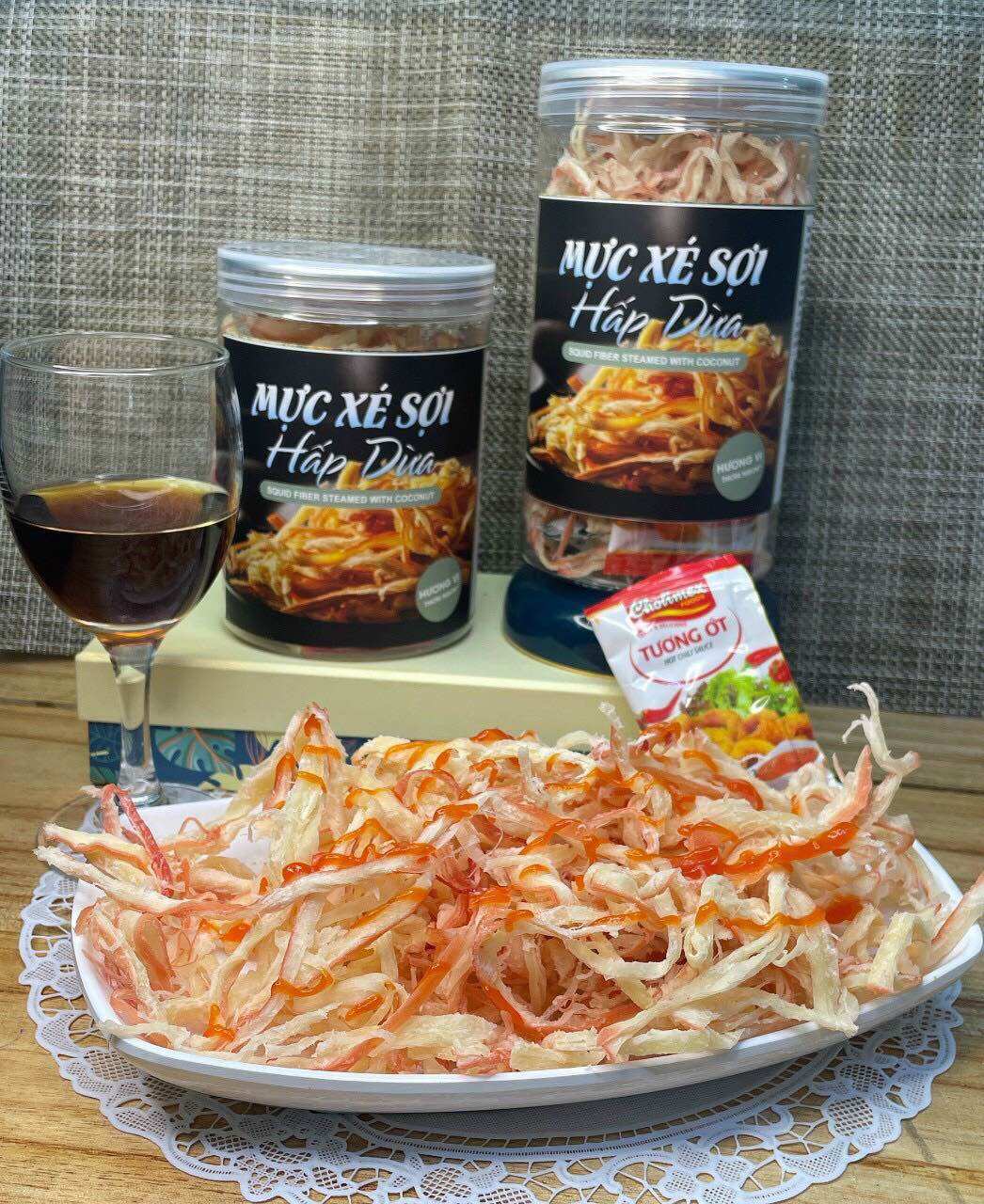 Mực xé sợi hấp dừa, Mực hấp nước dừa