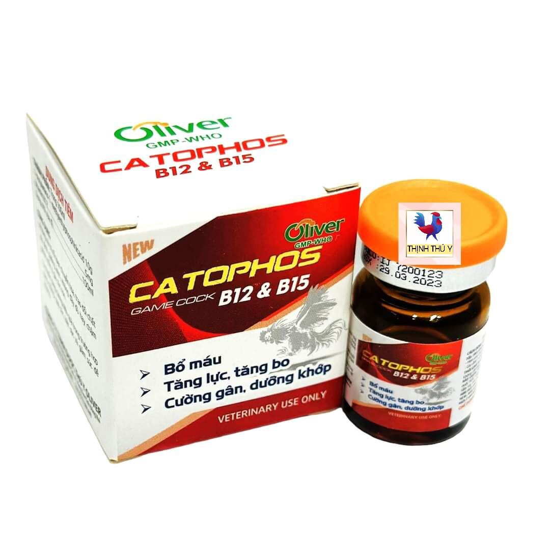 CATOPHOS B12 B15 (5ml) - Sản phẩm tăng lực gà đá cao cấp, bổ sung tất cả dưỡng chất trong một. Bổ máu, tăng bo cường gân, dưỡng khớp (Tặng ống tiêm 1ml)