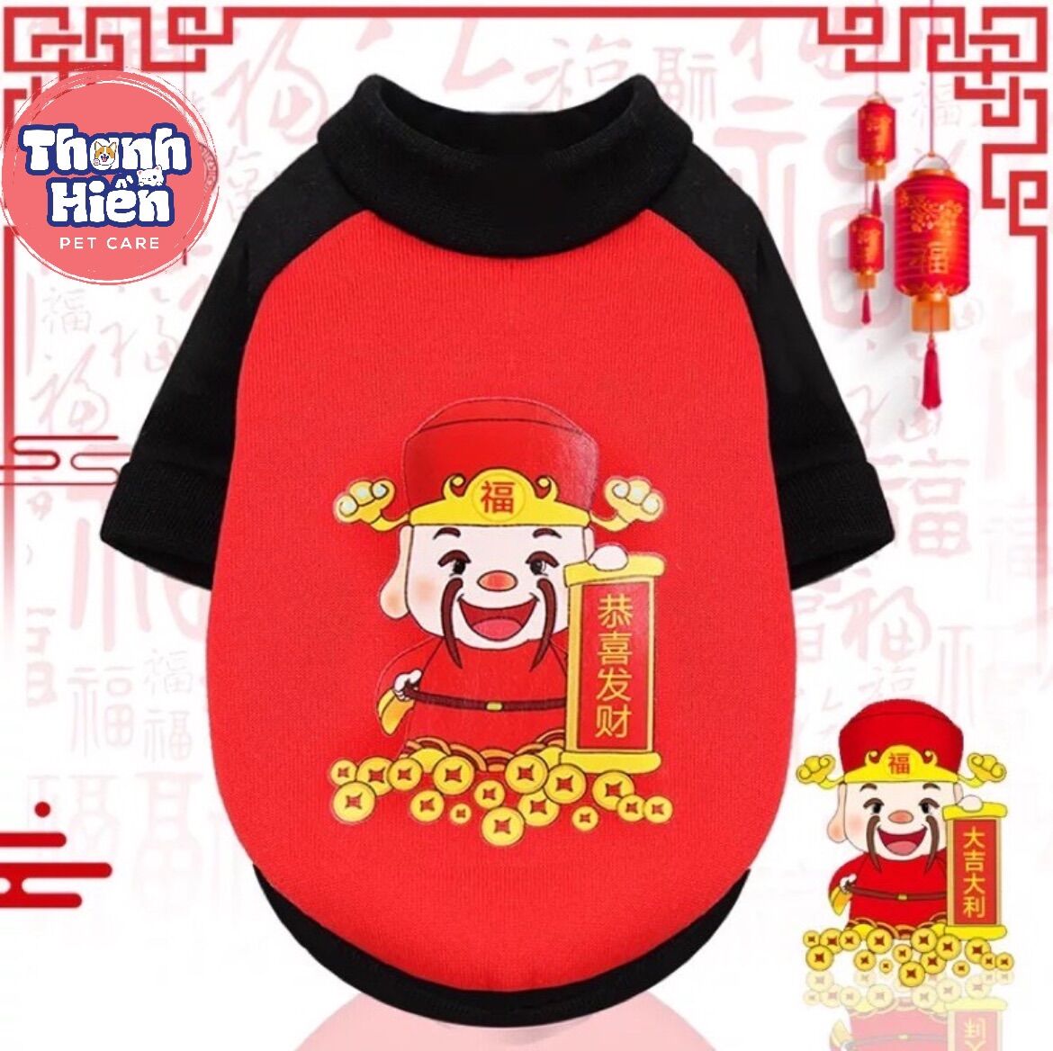Quần áo tết cho chó mèo
