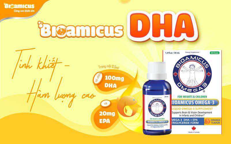 BIOAMICUS OMEGA 3 DHA – Vị ngon độc quyền ( lọ 30ml)