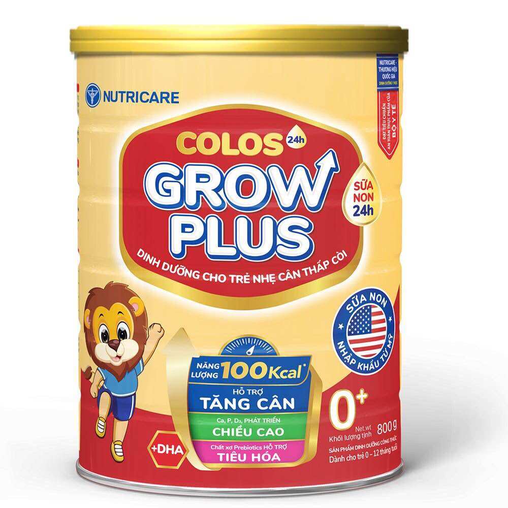 Sữa bột colos growplus đỏ sư tử lon 800g