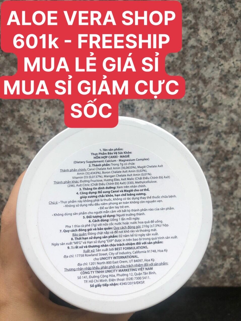 (601k) Bột Uống Bổ Sung Canxi CALCI MAGNESIUM COMPLEX (210g)