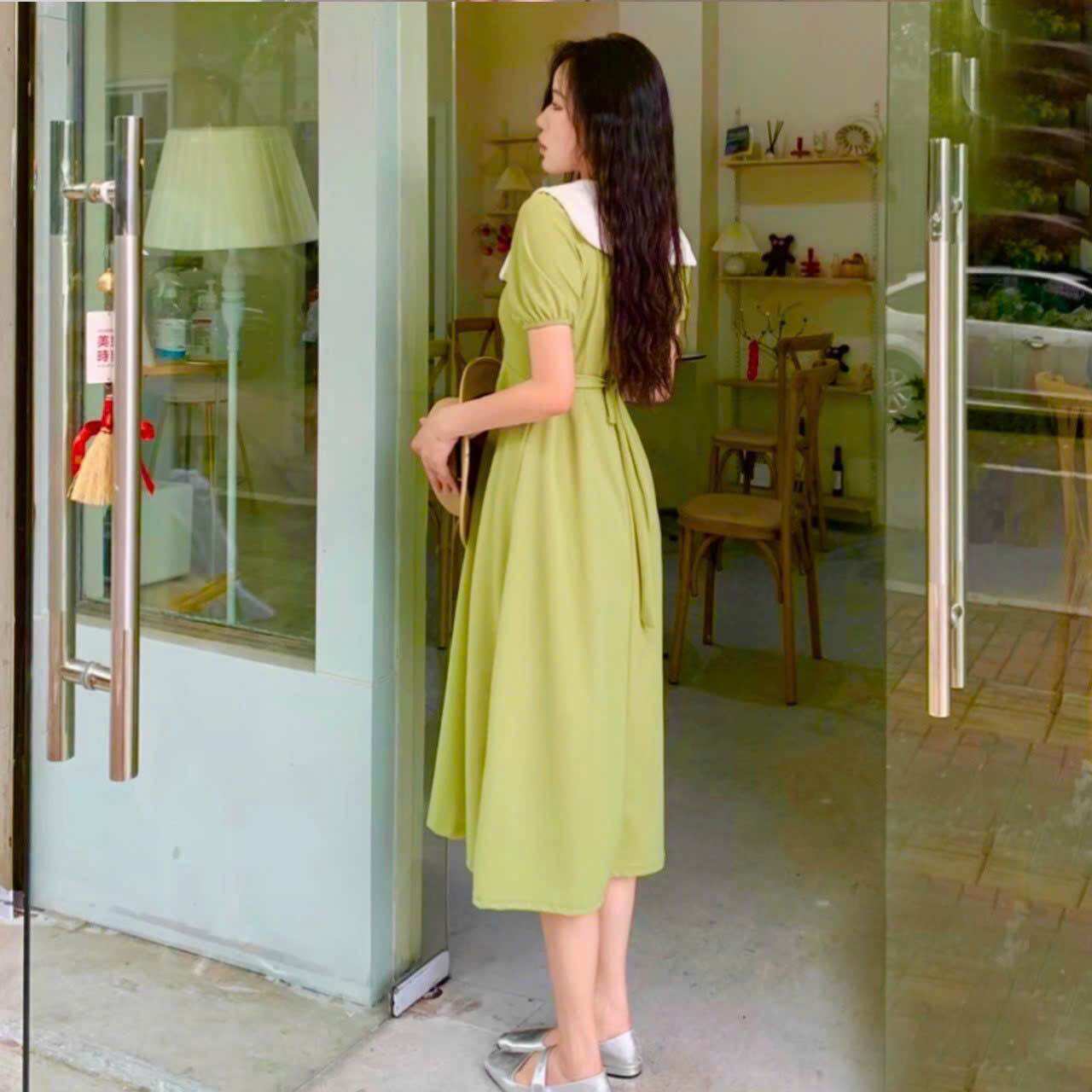 Đầm suông cổ thuỷ thủ trắng 2 màu