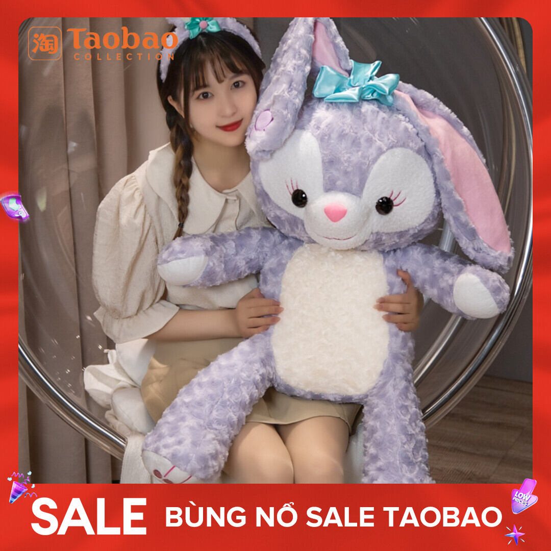 Búp bê thỏ cỡ lớn màu tím gối ôm thỏ con đồ chơi bằng bông búp bê stitch quà tặng lễ tình nhân búp bê nữ
