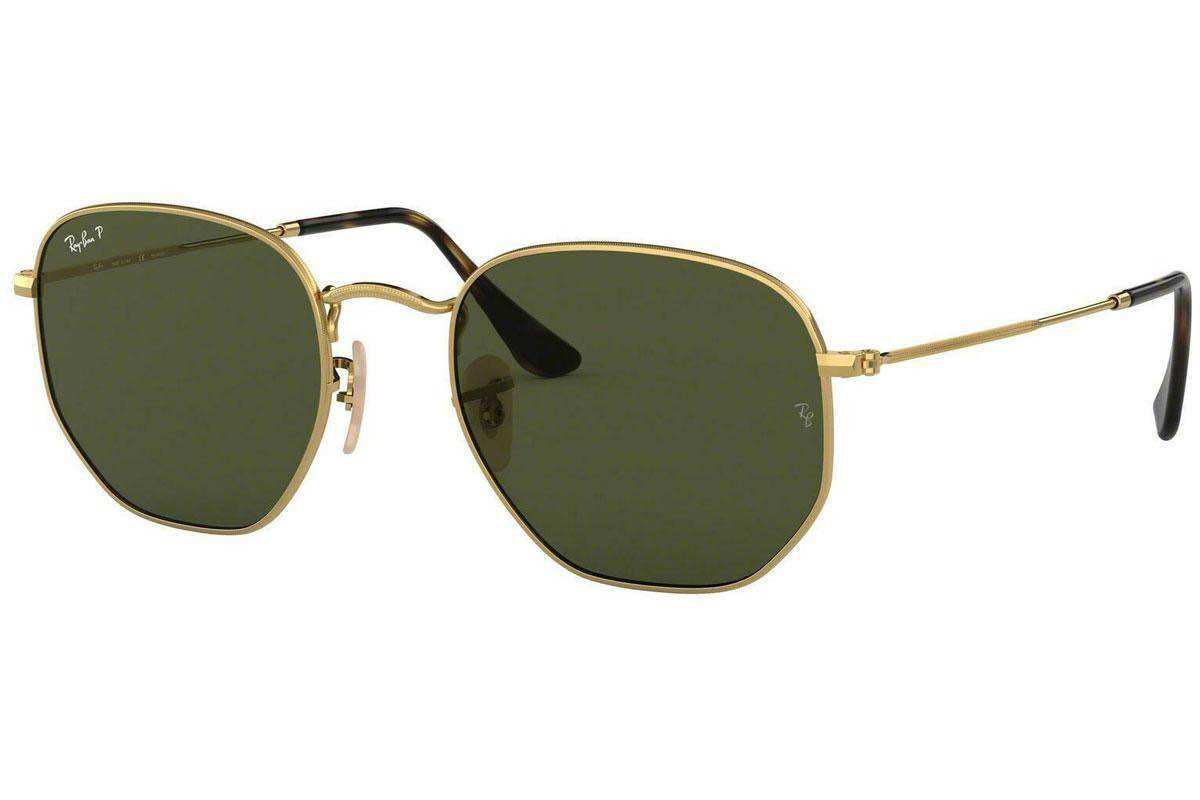Kính mát rayban hexagonal rb3548n 001 green chống tia uv, kính râm nam nữ rayban elegance shop
