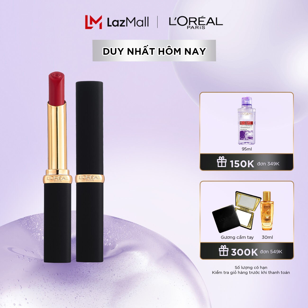 Son lì 16h, mịn mờ chuẩn màu, môi mềm căng mướt l’oreal paris color riche intense volume matte 2g