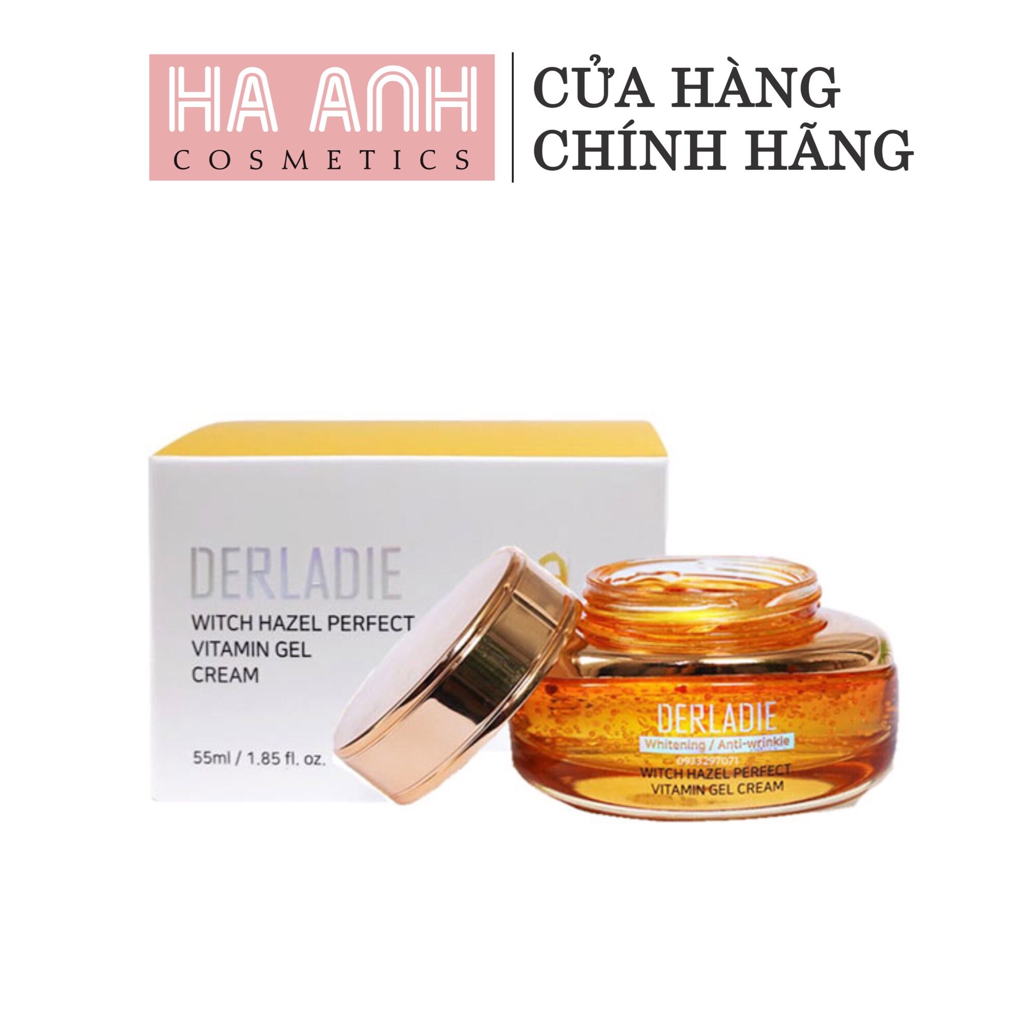 Kem Dưỡng Làm Dịu Chăm Sóc Da Mụn Mờ Sẹo Rỗ Derladie Witch Hazel Perfect Vitamin Gel Cream