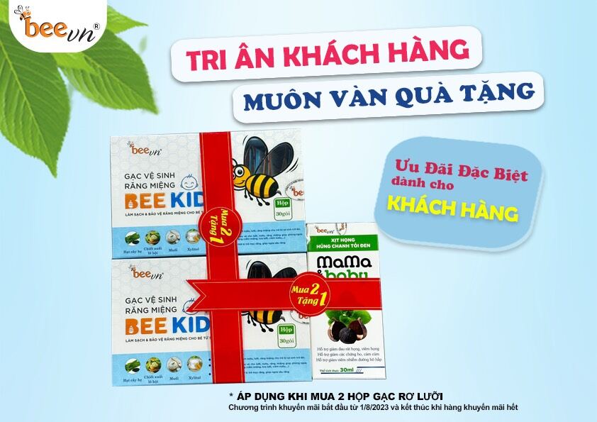 Gạc Rơ Lưỡi Bee Kids (hộp 30 chiếc siêu tiết kiệm)