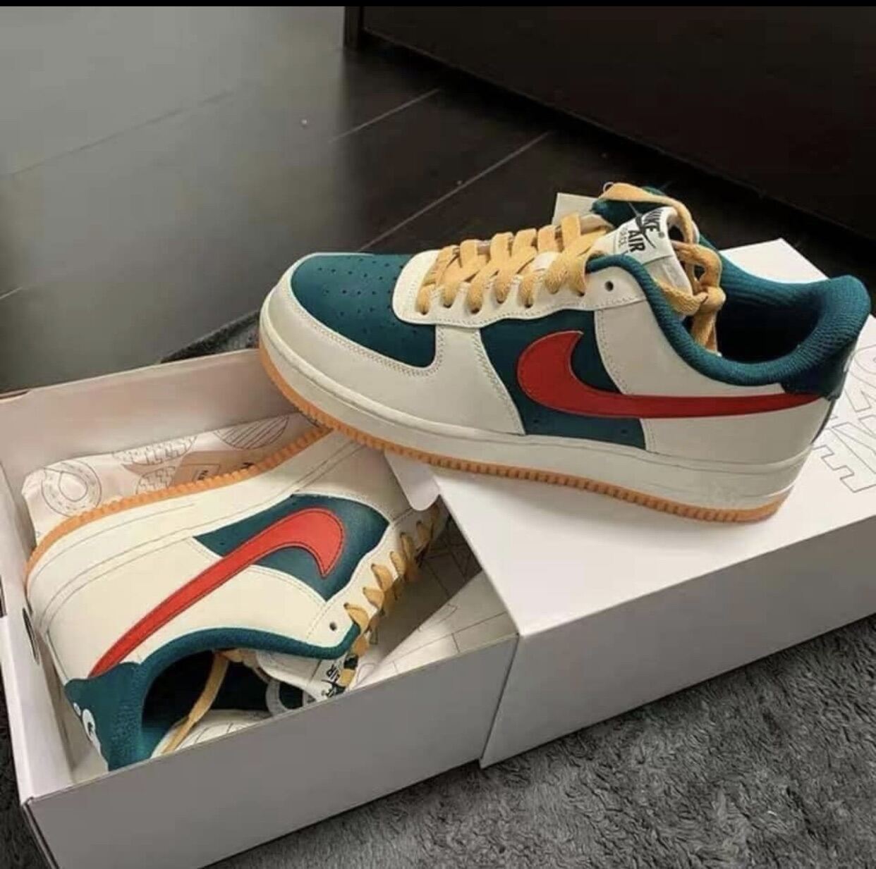 [Full Box Bill] Giày thể thao NikeGucci Giày AF1 GC xanh đỏ nam nữ cao cấp