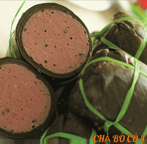1 cây chả bò đặc sản bình định (1_cây 500gram luôn lá)