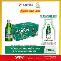 [GIAO HÀNG HCM] Nồng độ 4.9% - Thùng 24 chai thủy tinh bia Saigon Special 330ml