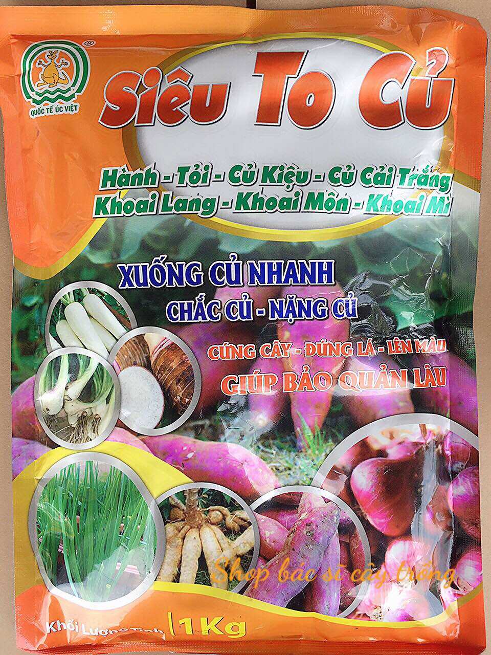 1 kg phân bón lá siêu to củ hành, tỏi, củ kiệu, củ cải trắng, khoai môn, khoai mì, khoai sắn, mì