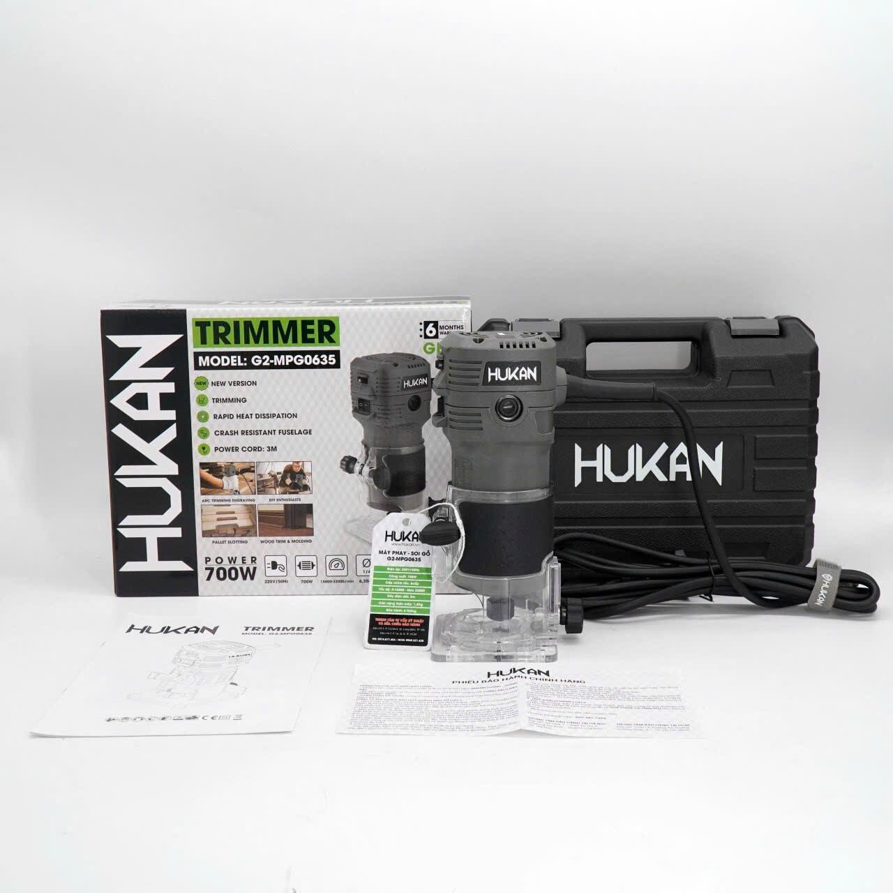 Máy phay , máy soi gỗ hukan 700w , 6 tốc độ tặng kèm 12 mũi hộp đựng nhựa