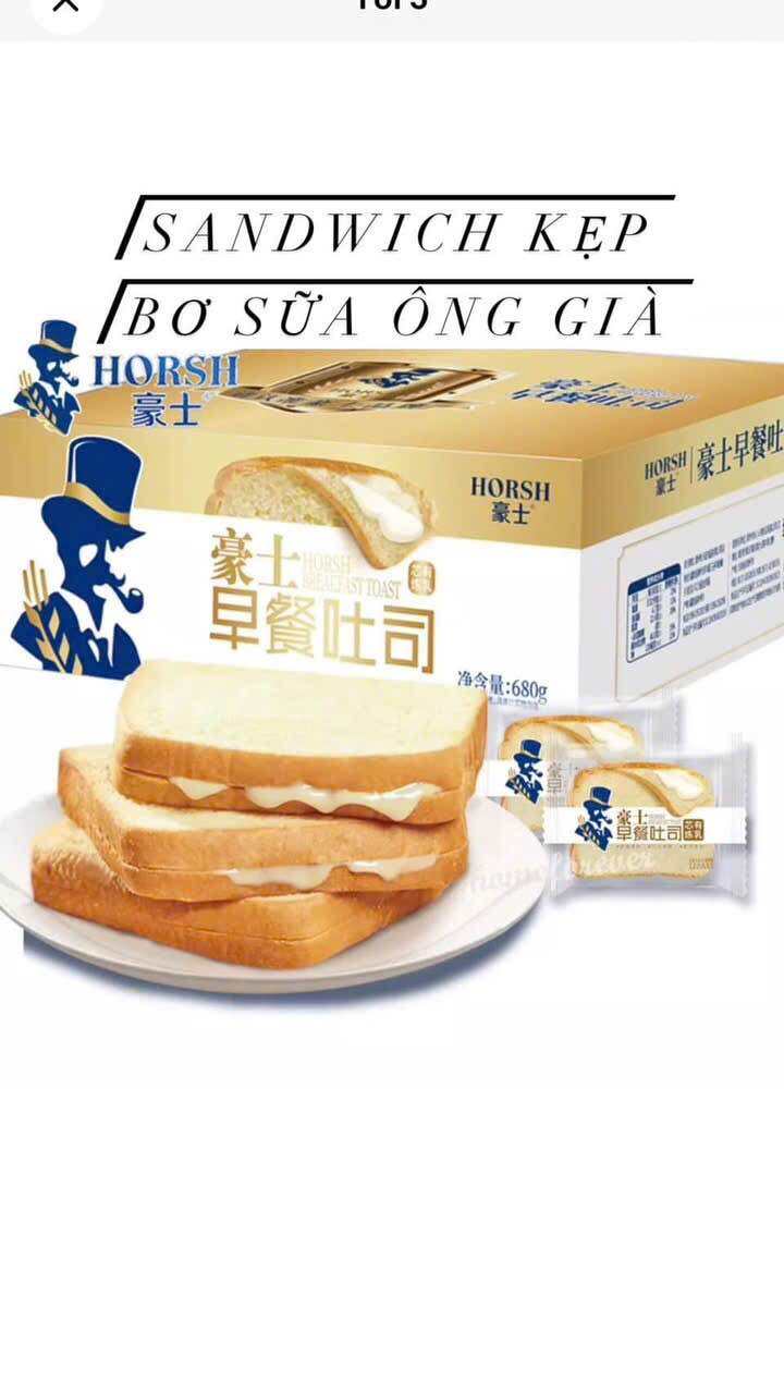 Bánh Mì Sandwich Sữa Chua Ông Già Horsh Thùng 2Kg (34 Chiếc)🥗