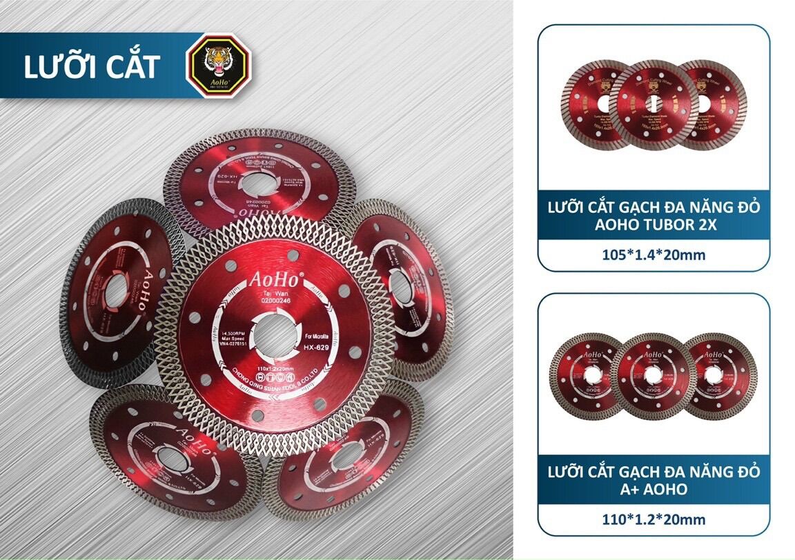 Lưỡi Cắt Gạch Đa Năng AOHO A+ Mặt Đan_ 110*1.2*20mm