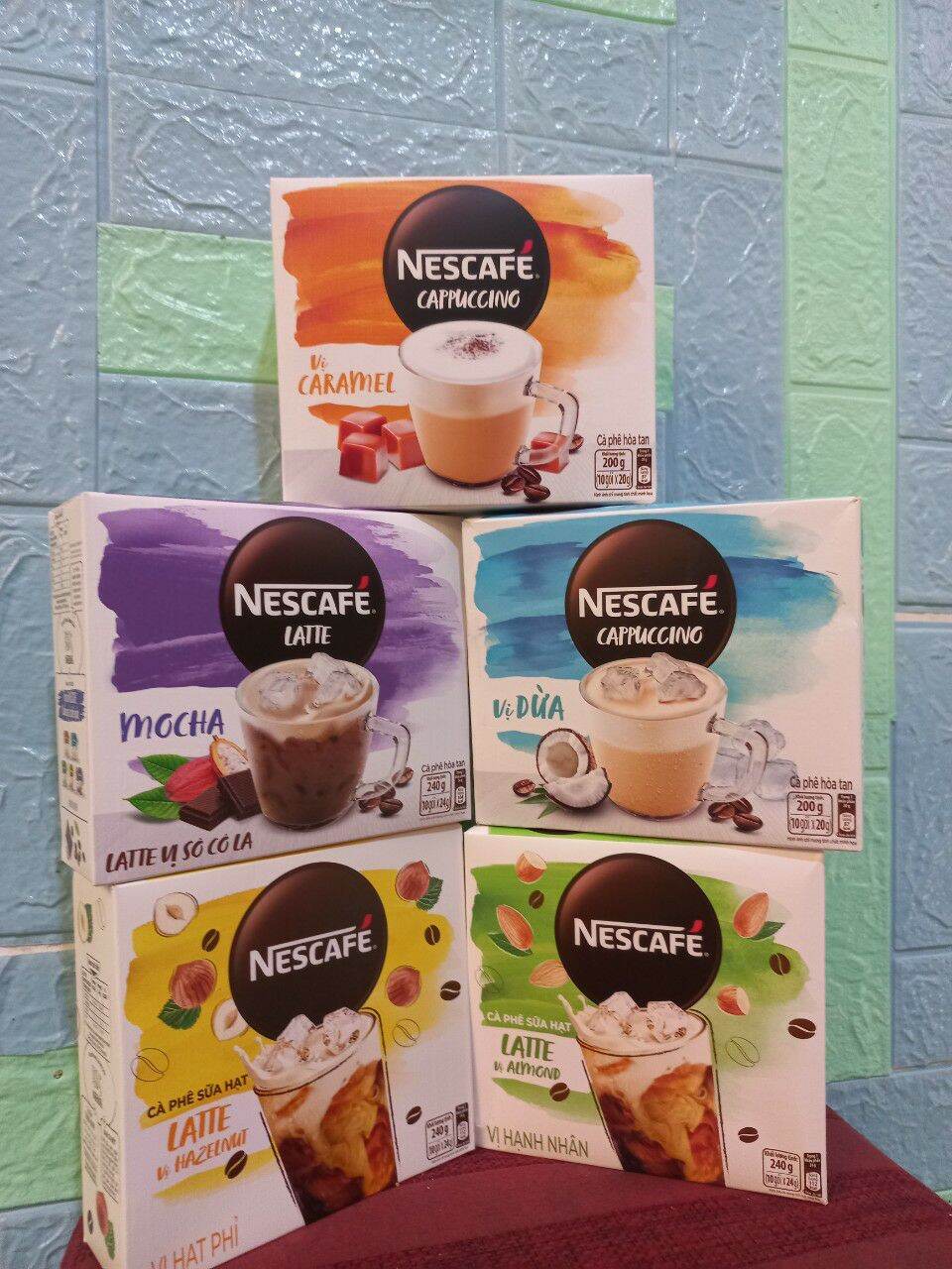 Hôp 10 gói cafe sữa hạt latte hòa tan vị socola
