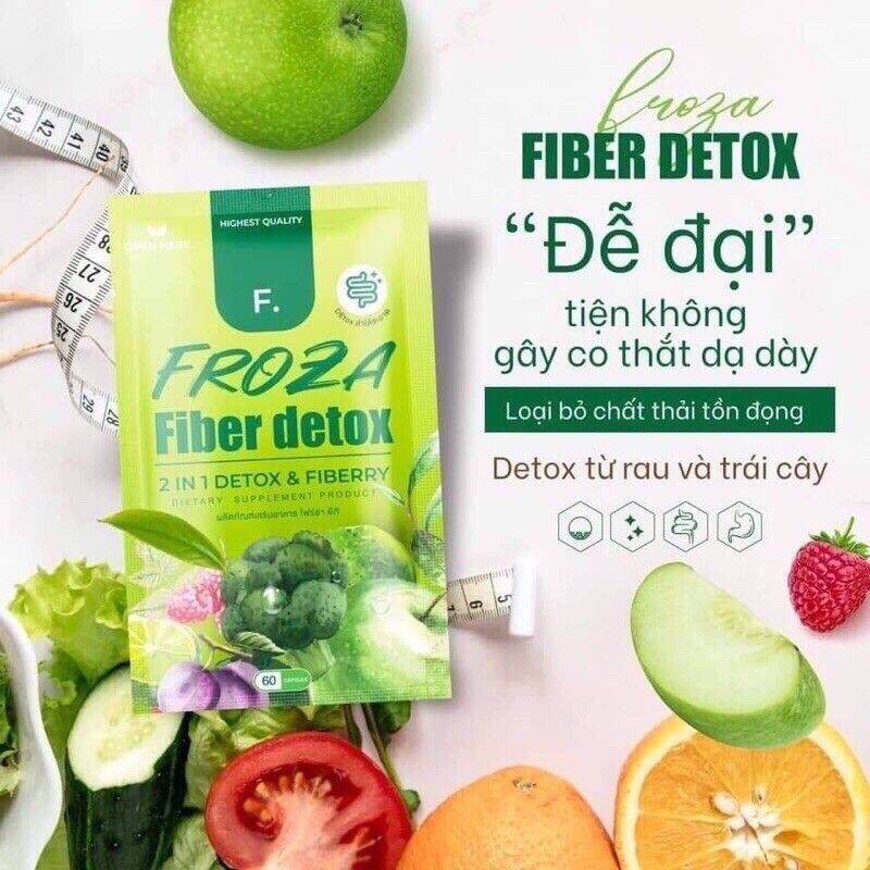 Viên Uống Giảm Cân Rau Củ FROZA FIBER DETOX 2IN1 Thái Lan - Gói 60 viên