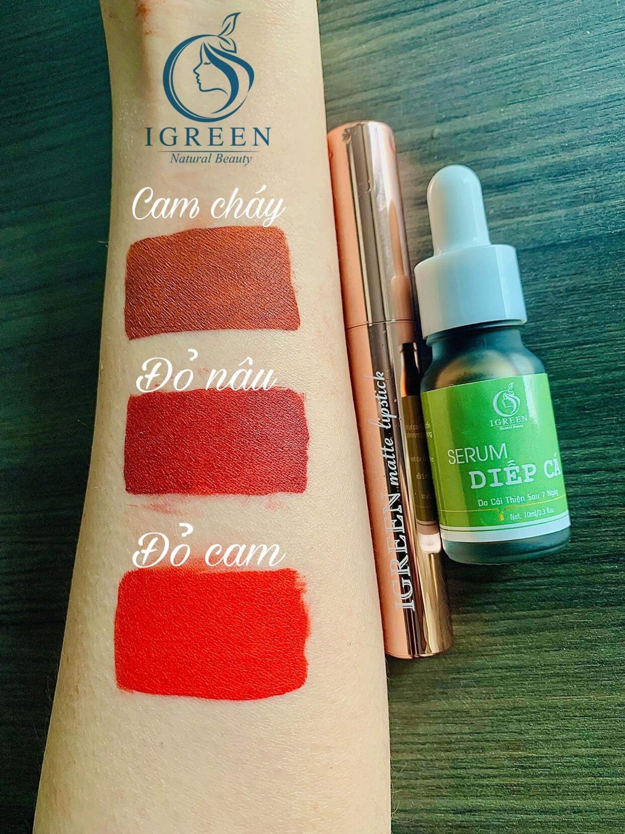 SON KEM LỲ KHÔNG CHÌ MỀM MƯỢT - IGREEN matte lipstick