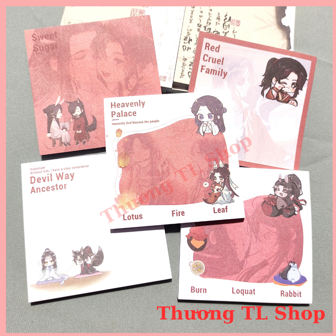 Giấy ghi chú, note hình nhân vật thiên quan tứ phúc, ma đạo tỏ sư