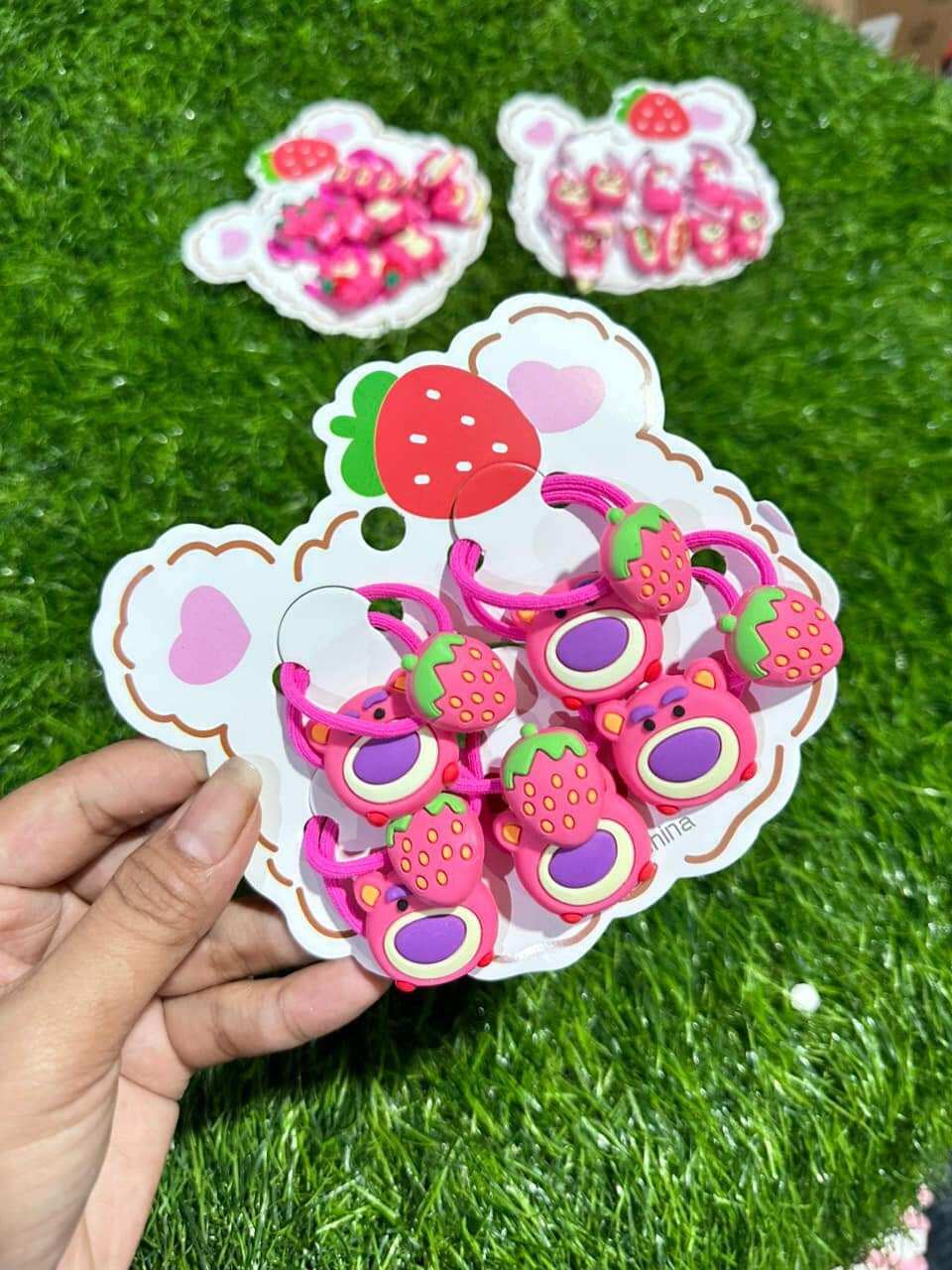 combo 10 dây cột tóc gấu dâu cho bé ( ngẩu nhiên)