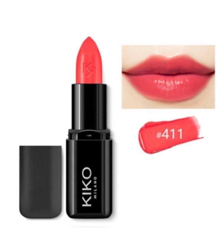 Son kiko 411-đỏ hồng cam san hô