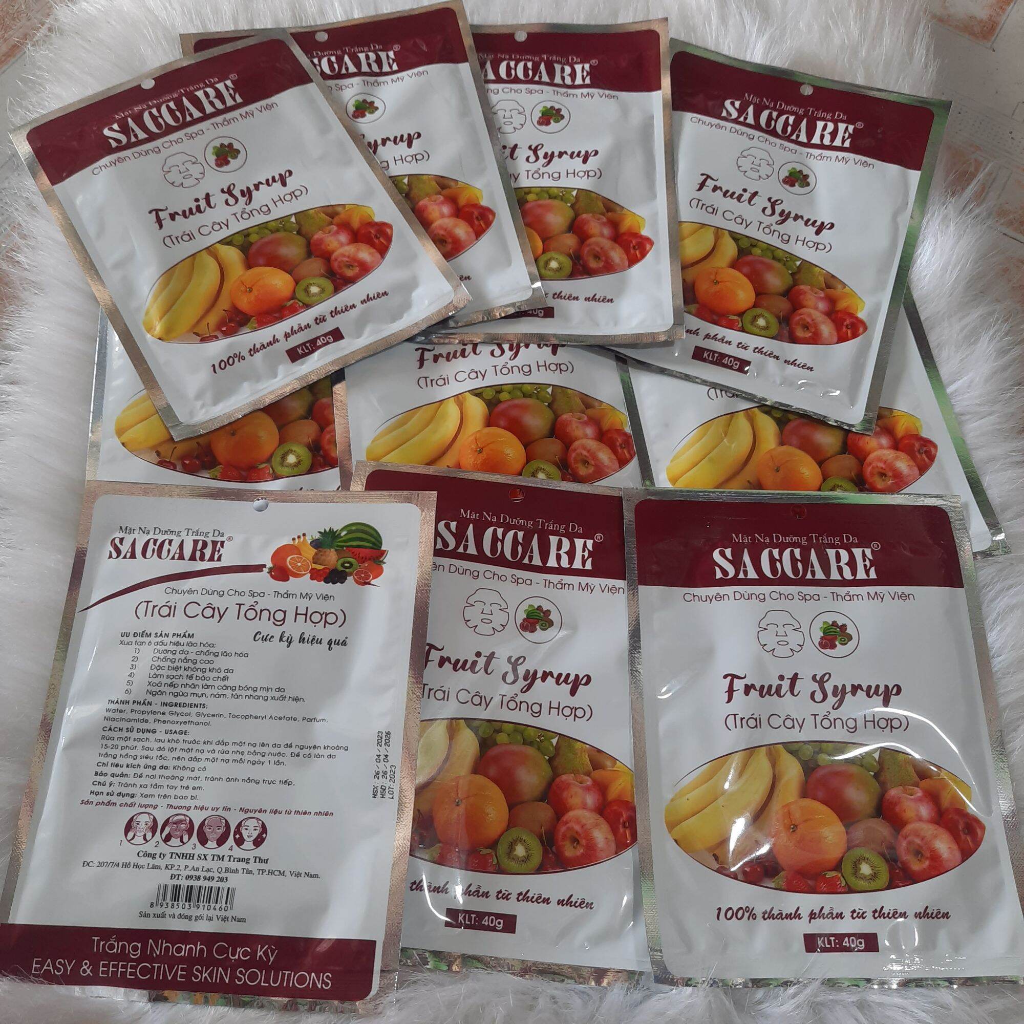 sét 10 miếng mặt nạ trái cây