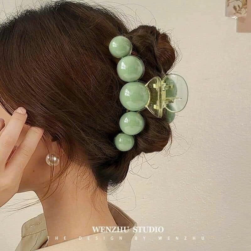 Set 03 kẹp tóc xanh ngọc trai tiệm nhàn thanh