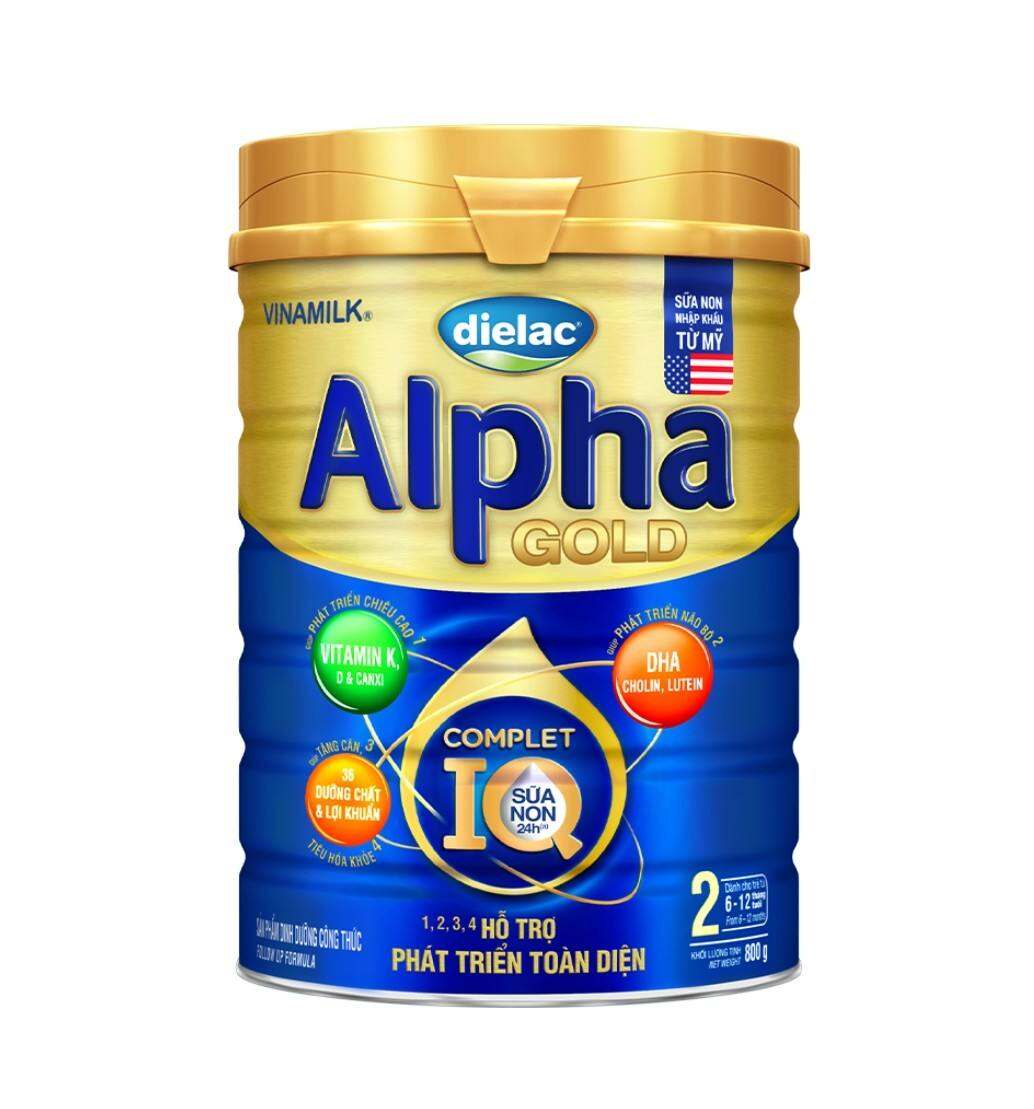 Sữa bột vinamilk dielac alpha gold iq step 2 - hộp thiếc 850g