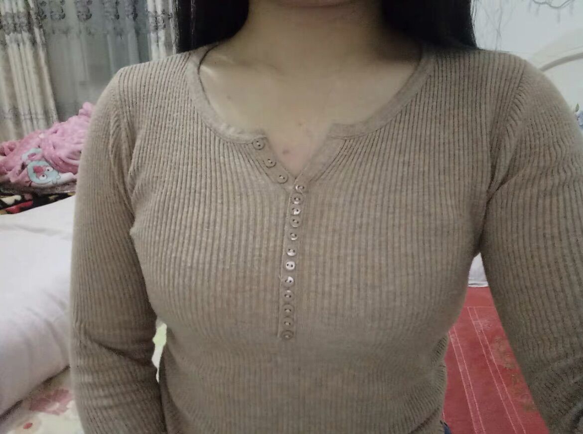 Áo len lông cừu cúc ngực phong cách Hàn Quốc