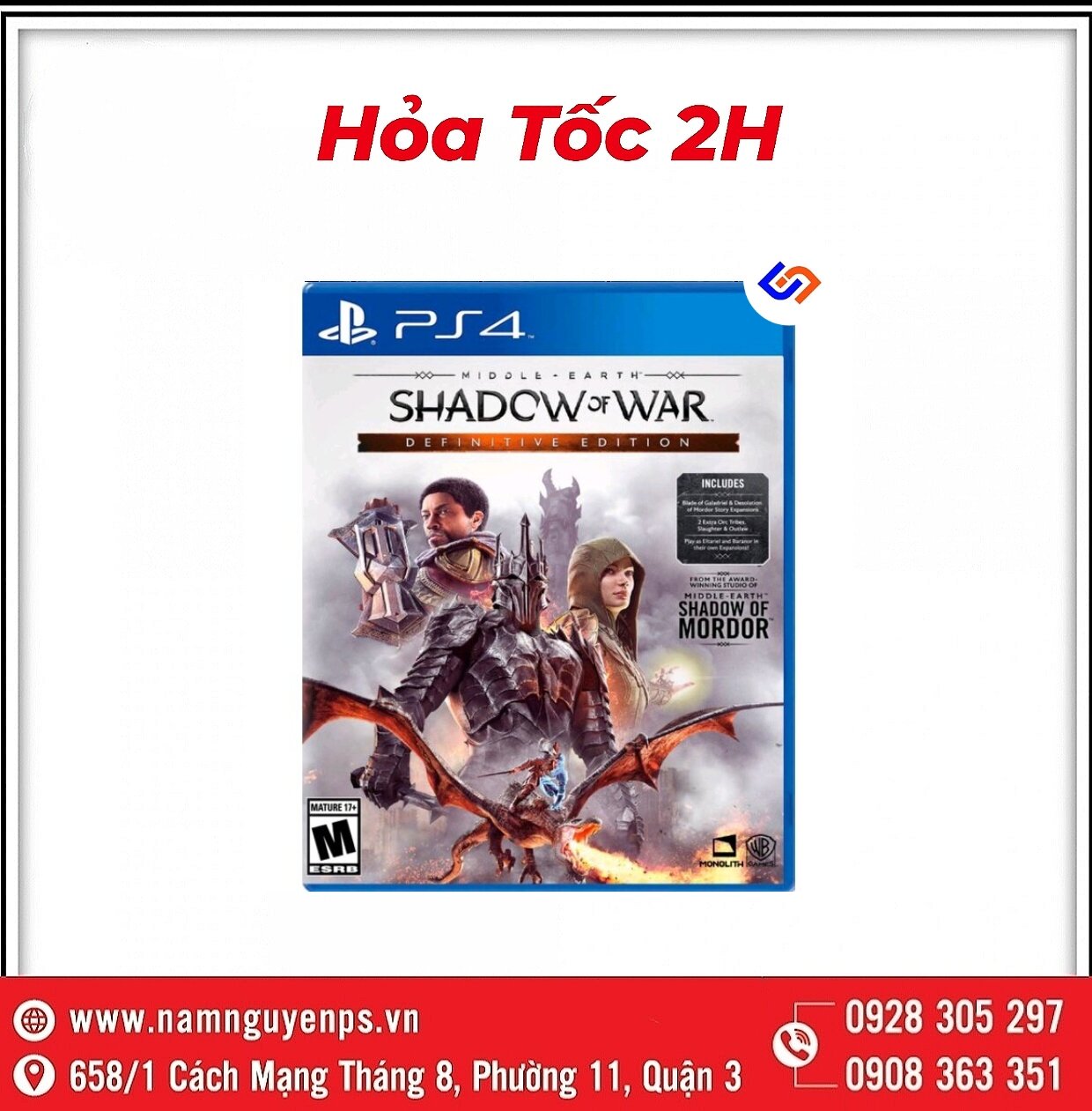 Đĩa game ps4 | shadow of war definitive edition full dlc