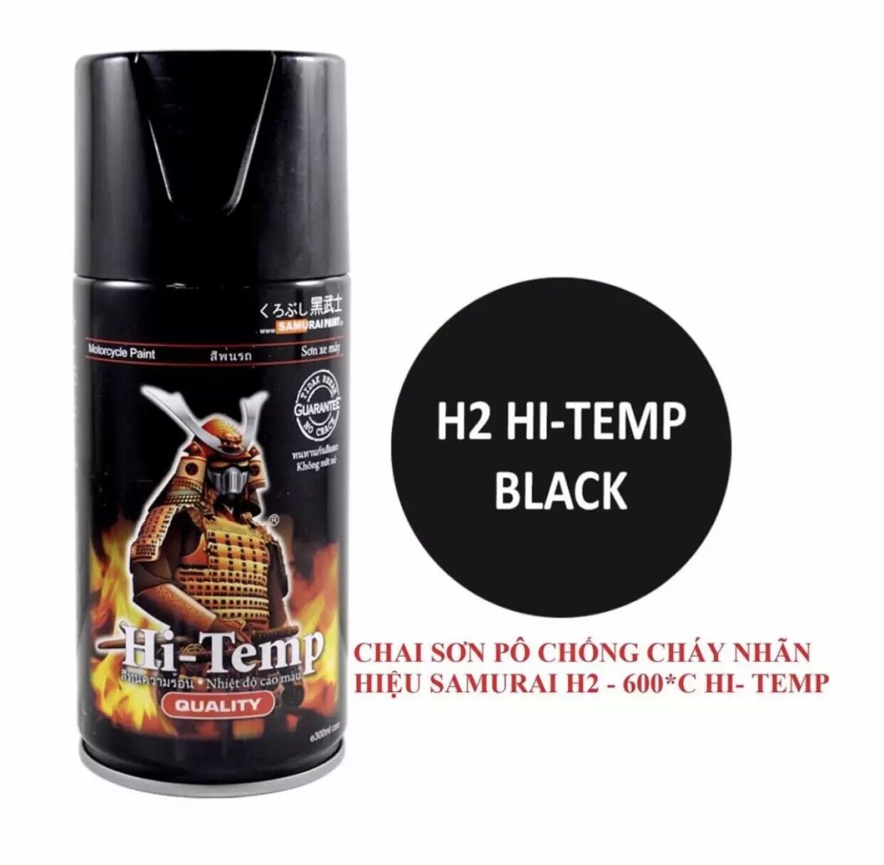Chai sơn chịu nhiệt samurai kurobushi h2 màu đen nhám chuyên sơn cổ bô