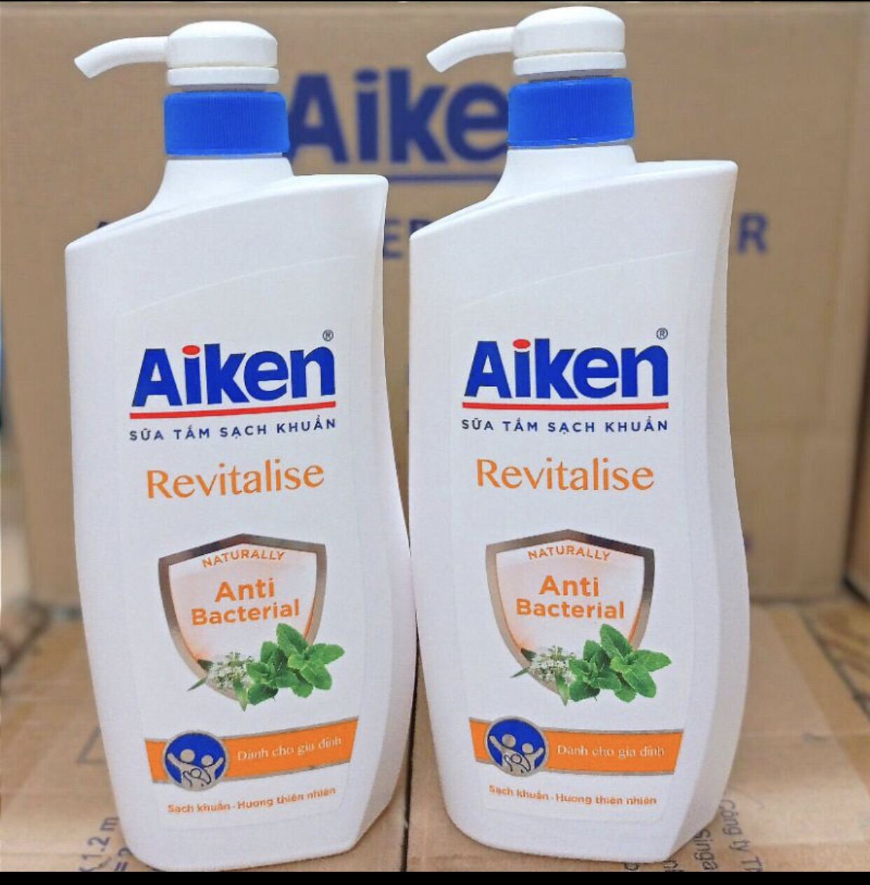 Sữa tắm sạch khuẩn Aiken bạc hà 850gr thumbnail
