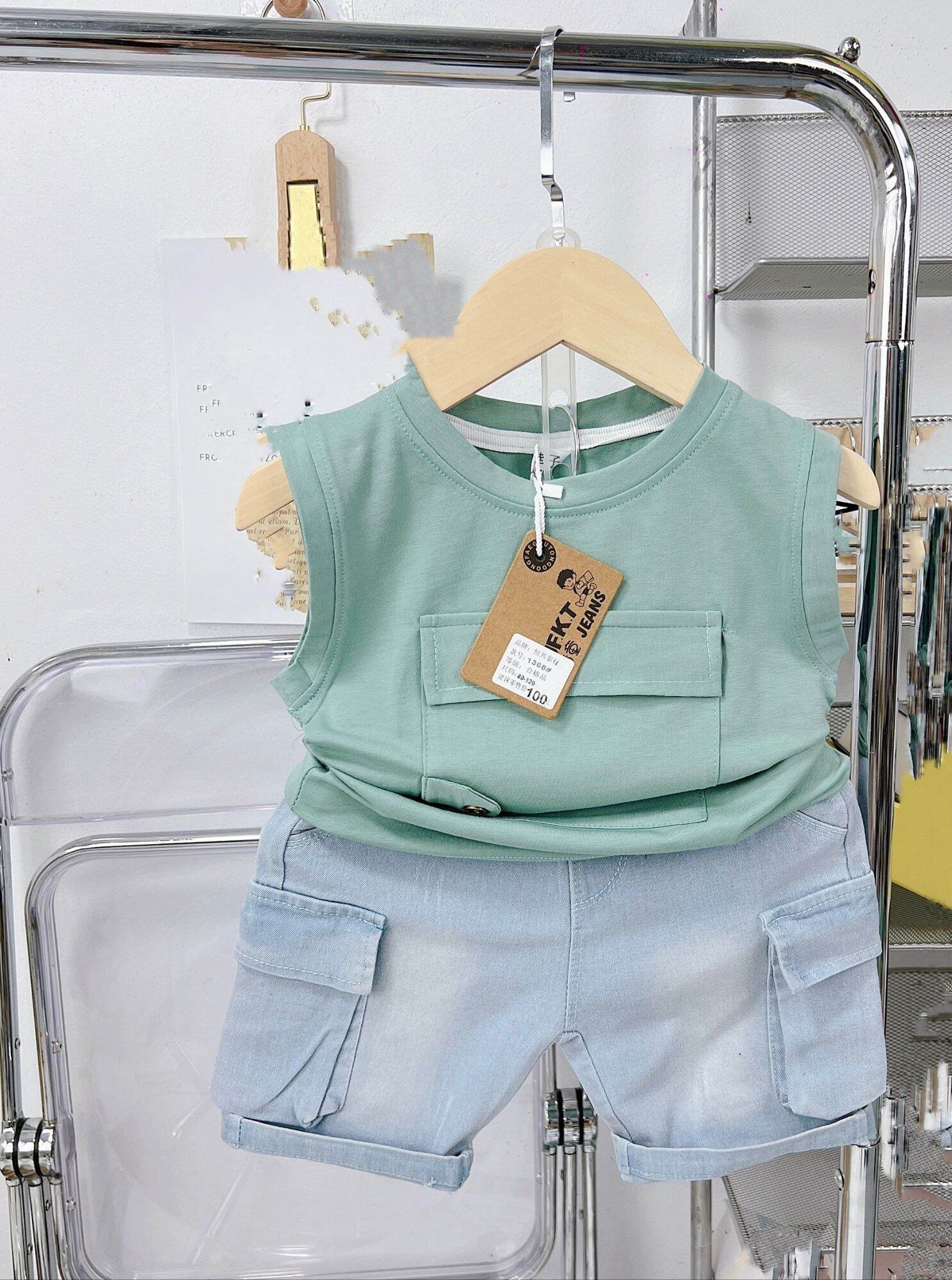 Bộ áo cotton quần jean bé trai (hàng qc chuẩn đẹp)