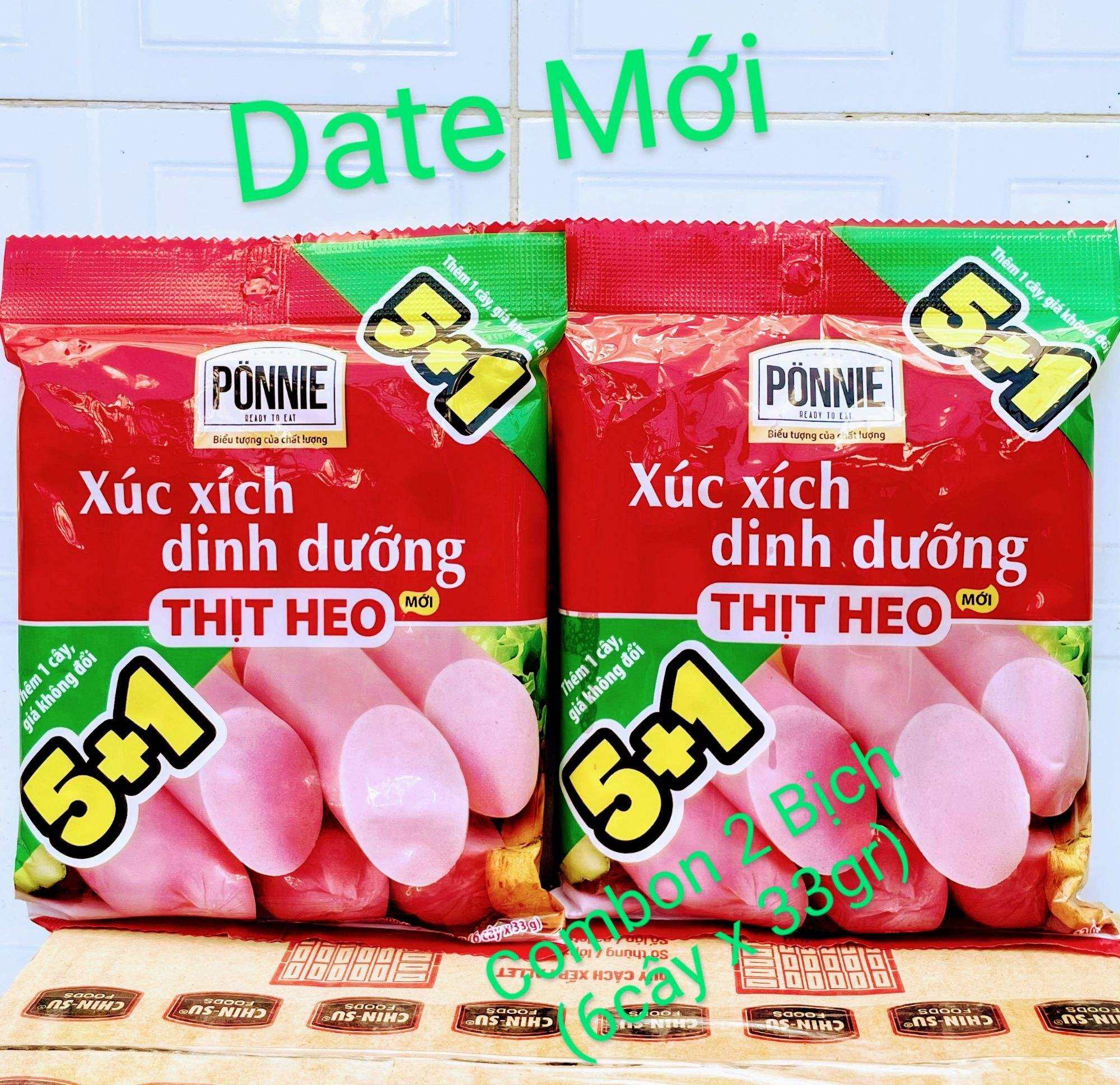 Combo 2 Bịch Xúc Xích Ponnie (33gram x 6Cây) DATE GIAO MỚI