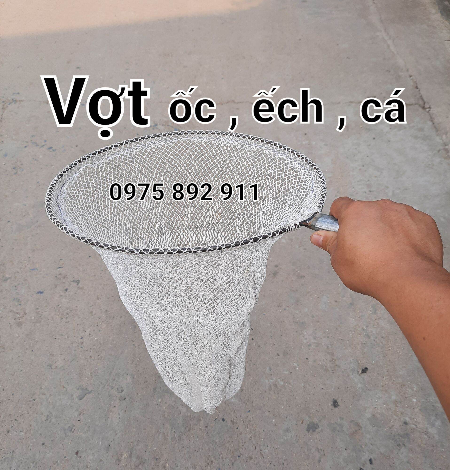 Vợt xúc ốc ếch cá lươn - lưới dù đài loan