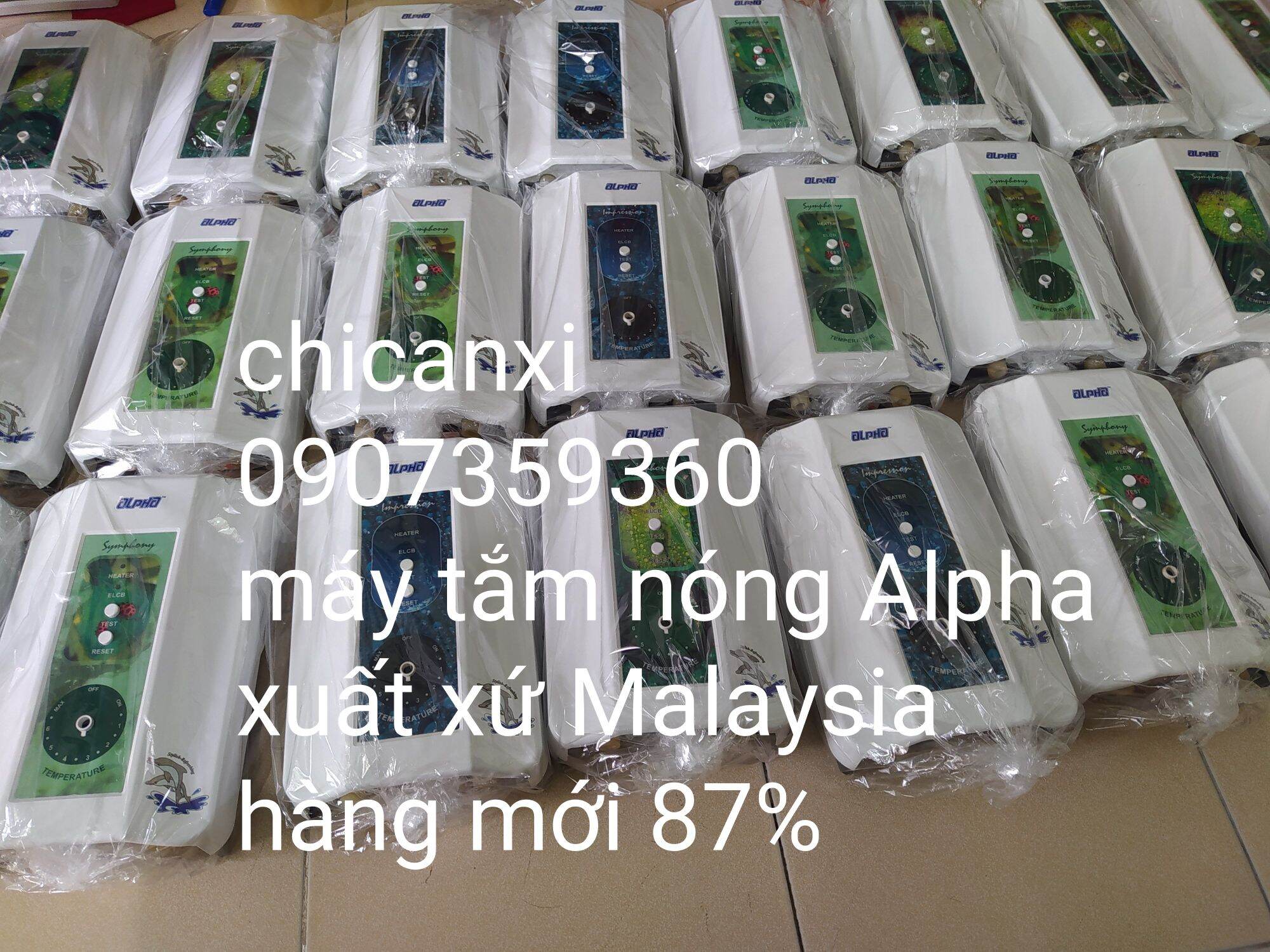 Thanh lý máy tắm nóng Alpha không bơm xuất xứ Malaysia hàng mới 87%