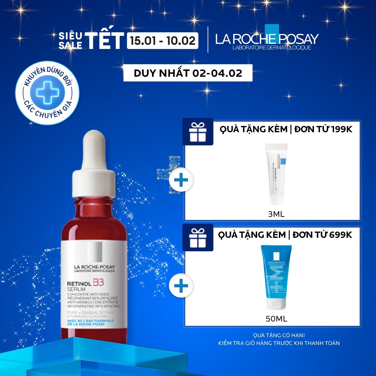 Dưỡng chất giúp giảm thâm nám nếp nhăn và làm đều màu da La Roche-Posay Retinol B3 Serum 30ml