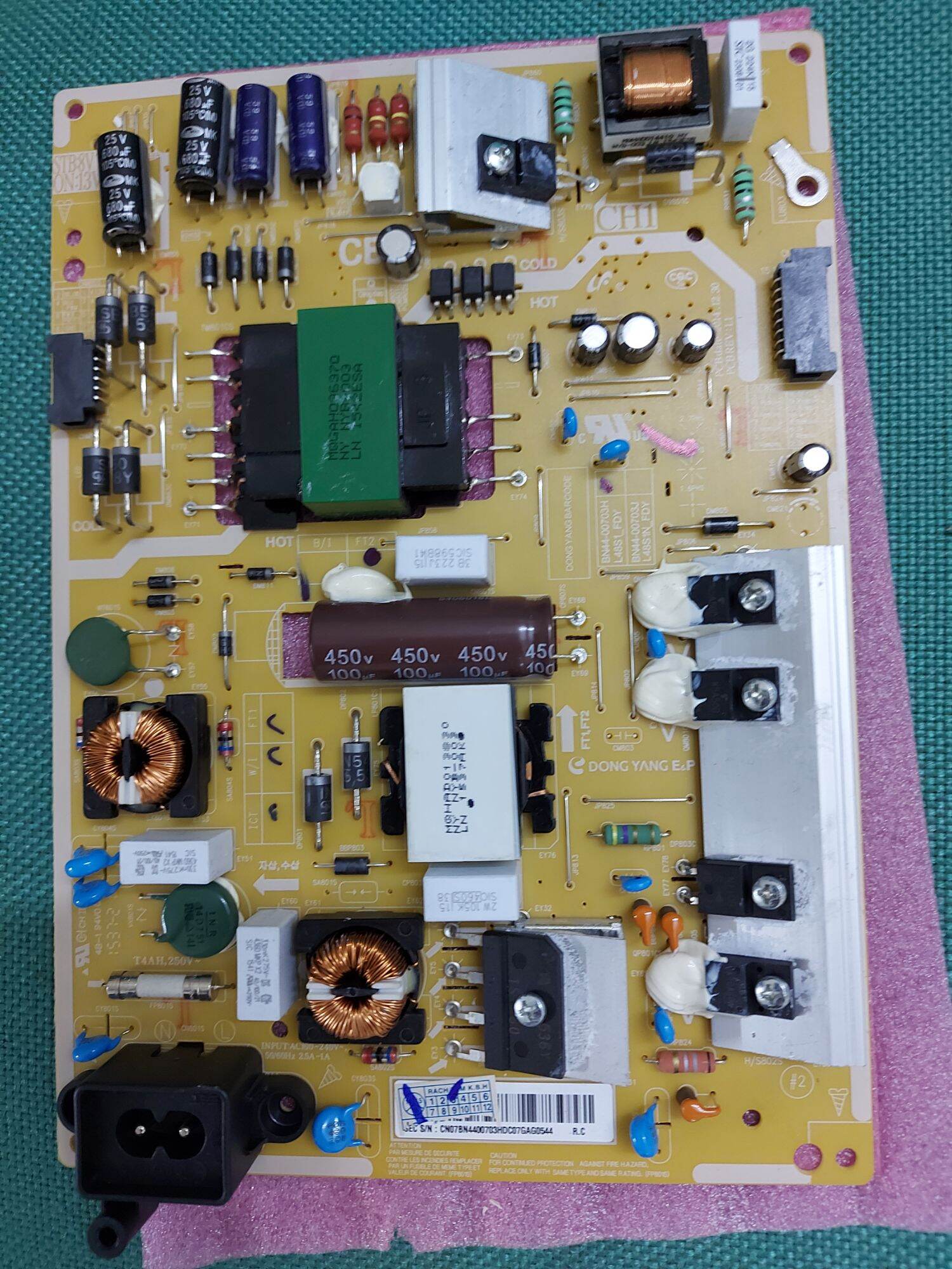Board nguồn mới TIVI Samsung 40J5500 43J5500 48J5500.40H5500 48h5500 40H5562, 48H5552 40H5150 48H5150