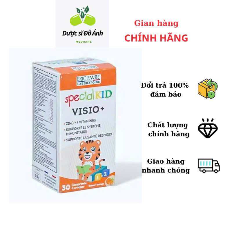 Special Kid Visio+  – Viên nhai hỗ trợ giảm mỏi mắt, khô mắt, nhìn mờ – Eric Favre Wellness [Pháp] – Lọ x 60 viên