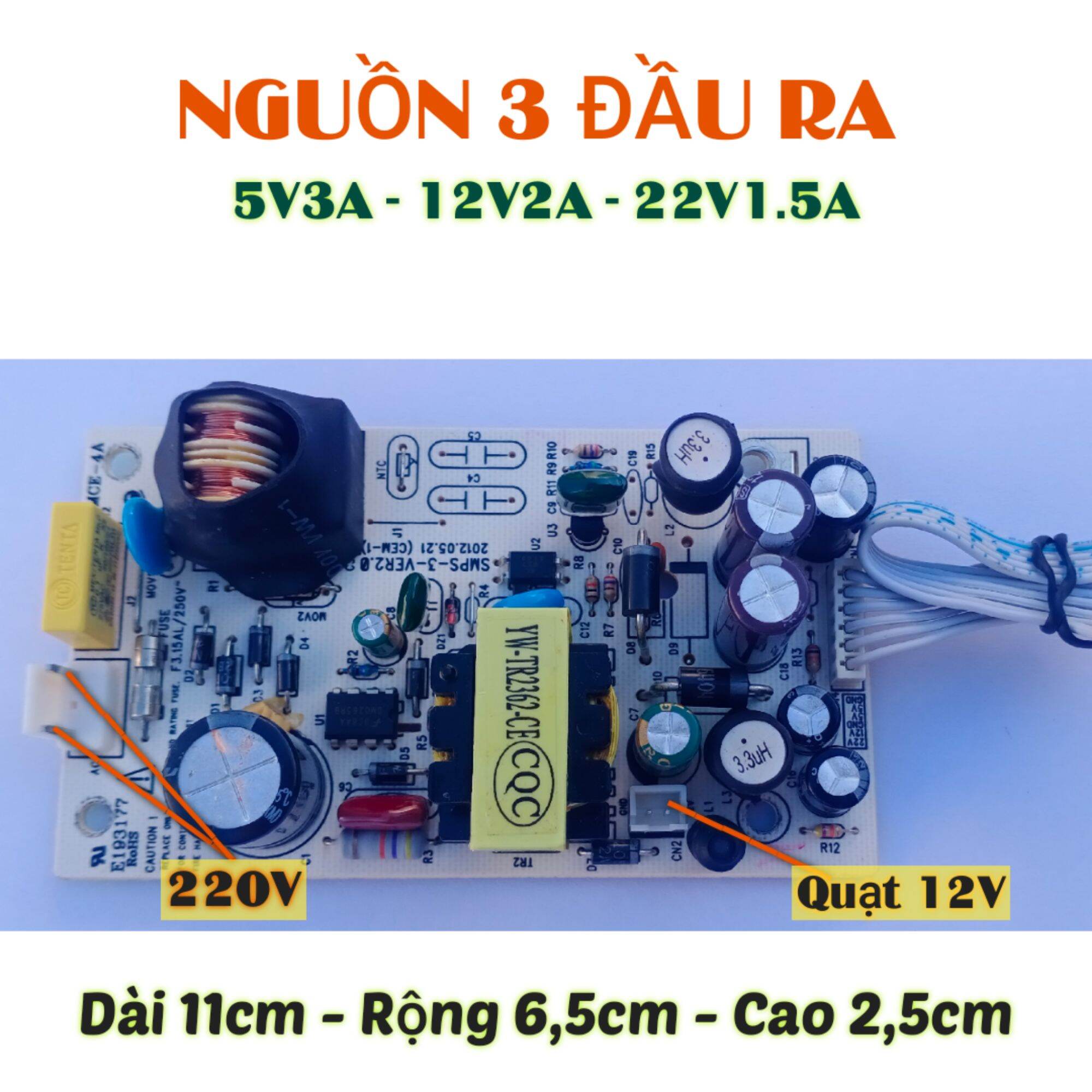 Nguồn 3 đầu ra 5v 12v 22v 24v