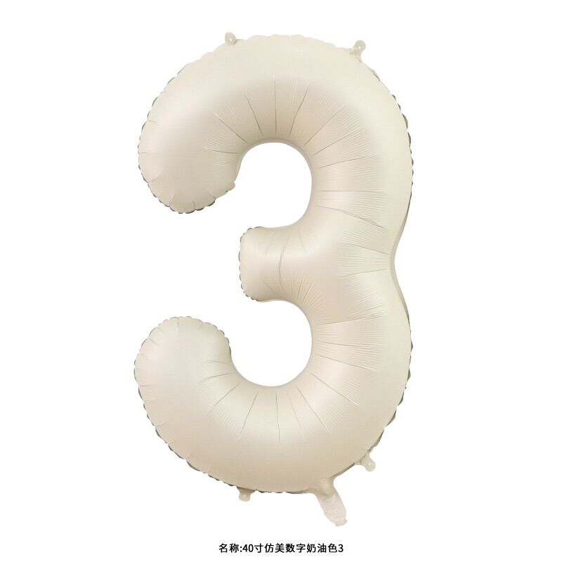 Bóng số tuổi 70 cm màu trắng ngà