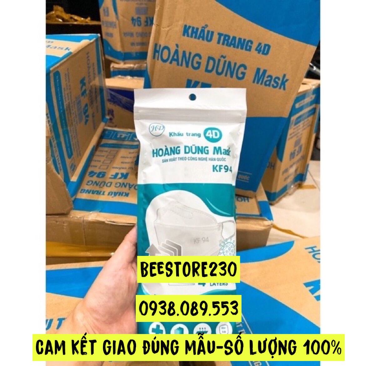 HOÀN TIỀN 15% -  THÙNG 300 CÁI KHẨU TRANG KF94 4D SIÊU TỐT