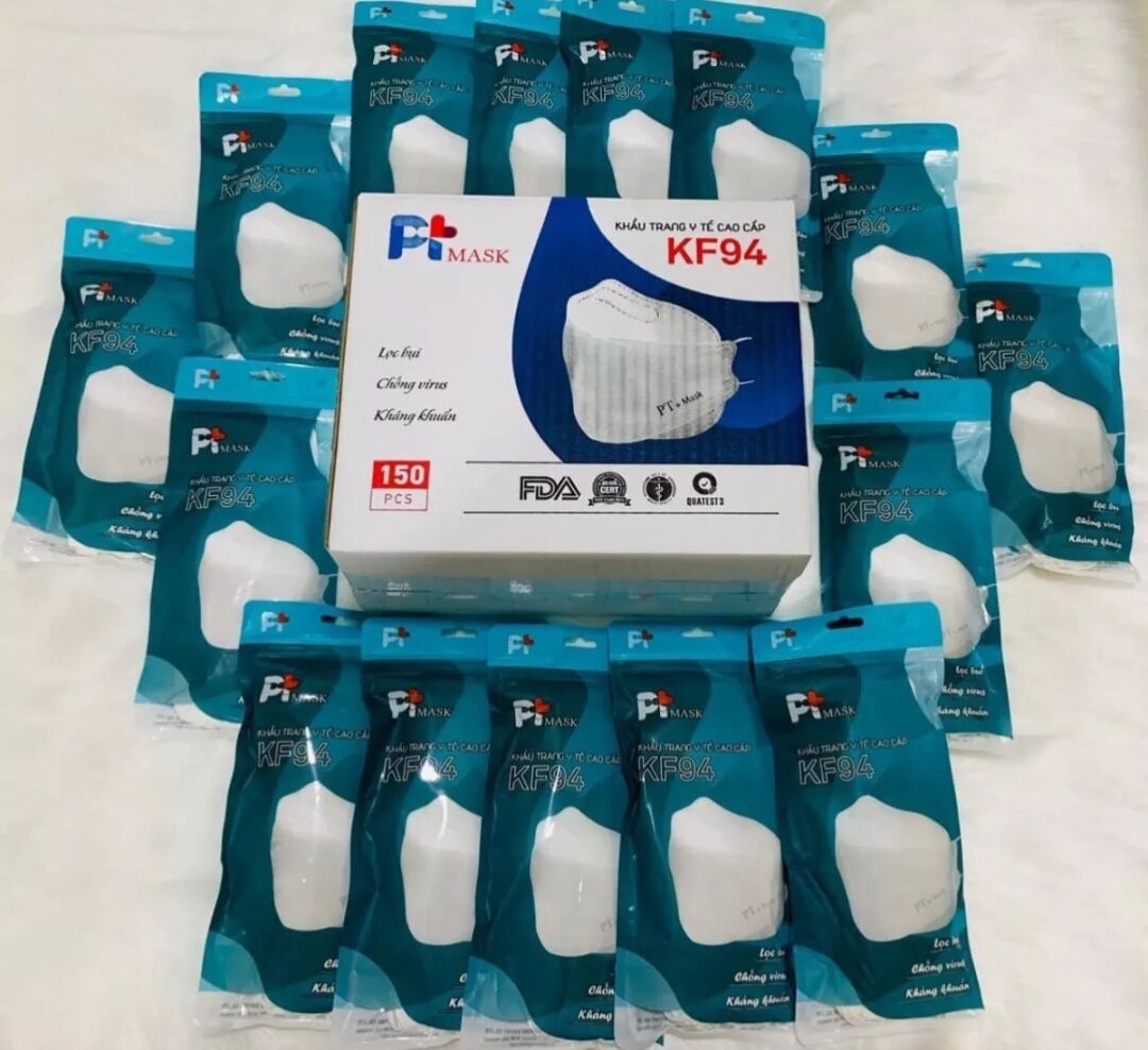 Khẩu Trang Y Tế Cao Cấp KF94 PT Mask Lọc Bụi, Chống Virut Kháng Khuẩn ( 1 Bịch 10 Cái)